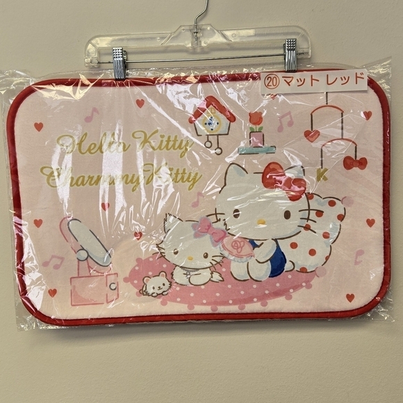 Sanrio Hello Kitty and Charmmy Kitty Floor Mat Rug Pink Red - Picture 2 of 9